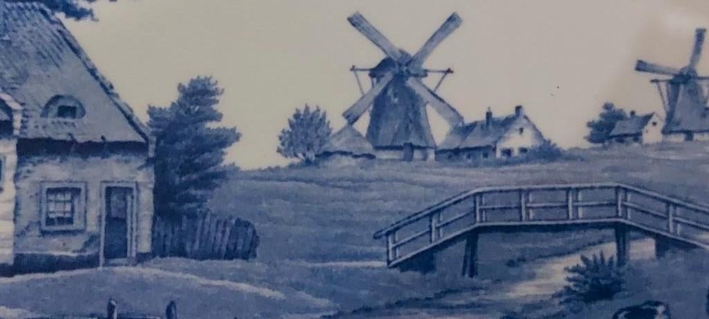 mooie originele Delftse schotel 40cmx40cm, Antiek en Kunst, Ophalen of Verzenden