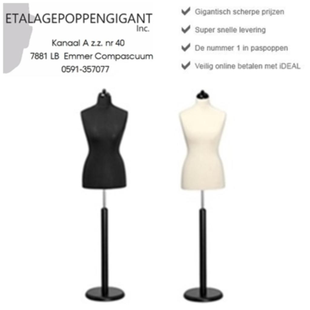 Paspop - Buste Nieuw Div.Maten met Witte / Zwarte Ronde Poot, Kleding | Dames, Trouwjurk, Overige kleuren, Verzenden, Nieuw