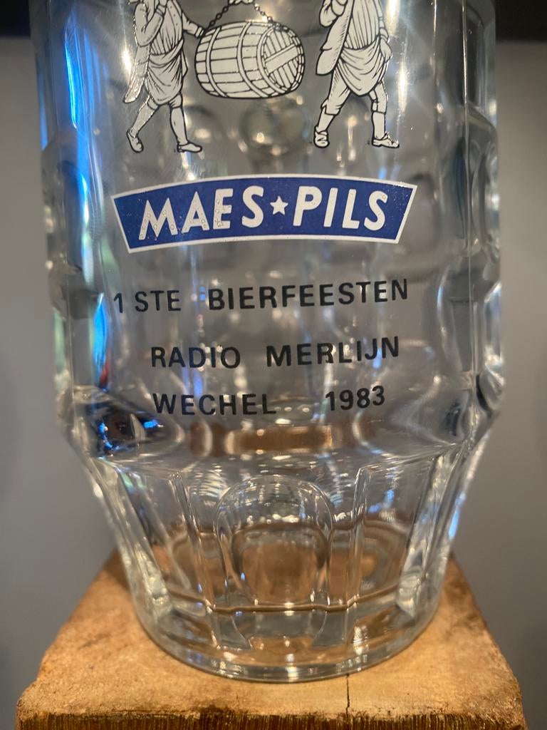 Maes Pils chope 0,5l  wechel 1983, Verzamelen, Ophalen of Verzenden, Gebruikt, Pul(len), Overige merken