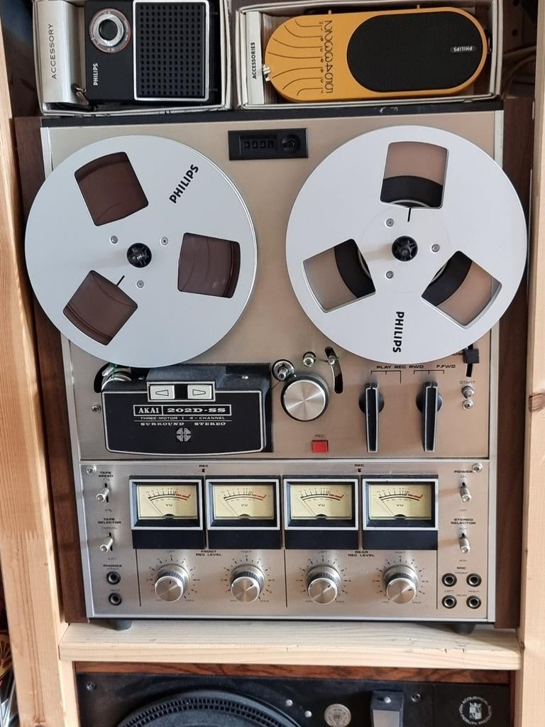Akai 202D-SS 4 sporen vintage bandrecorder van 1e eigenaar, Audio, Tv en Foto, Bandrecorder, Ophalen of Verzenden, Bandrecorder