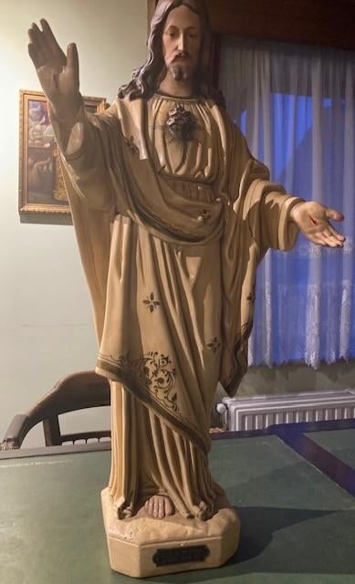 antiek beeld Jezus christus heilig hart groot en gaaf, Antiek en Kunst, Ophalen