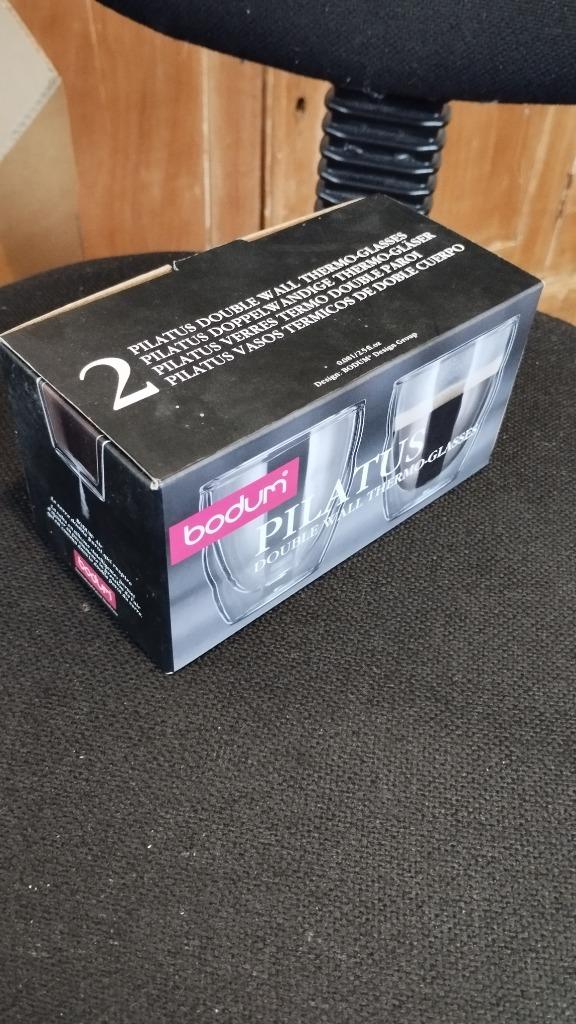 Bodum Pilatus 2 thermo-thermo dubbelwandige glazen, Huis en Inrichting, Glas of Glazen, Verzenden, Nieuw, Glas