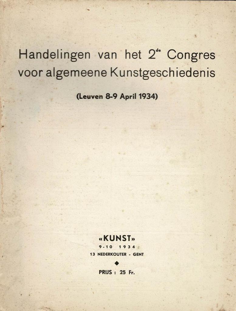 Handelingen van het 2de Congres voor kunstgeschiedenis, Ophalen of Verzenden, Gelezen