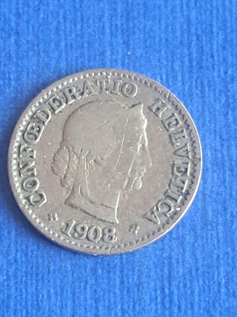 1908 Suisse 5 centimes, Envoi, Autres pays, Monnaie en vrac