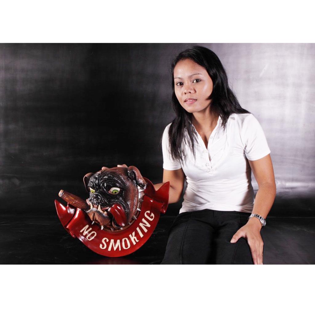 No Smoking Buldog bord – Verboden te Roken Breedte 40 cm