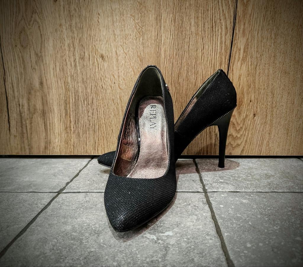 Replay pumps 39, Kleding | Dames, Schoenen, Pumps, Zwart, Replay, Ophalen of Verzenden