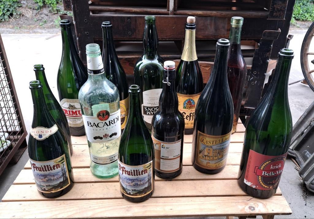 Fles flessen oude grote flessen decoratie, Ophalen of Verzenden