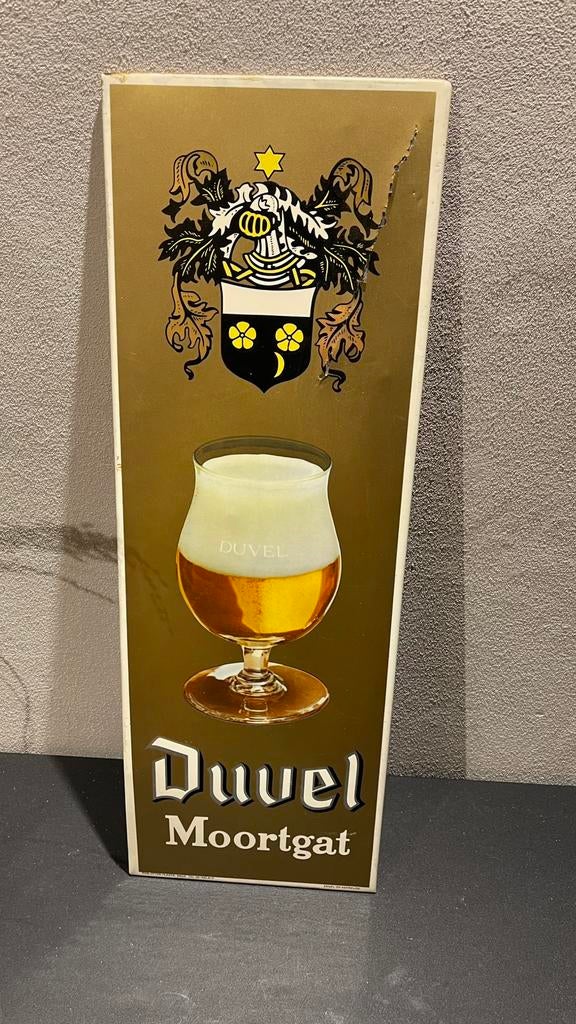 Duvel reclame bordje., Ophalen of Verzenden, Gebruikt, Reclamebord, Plaat of Schild, Duvel