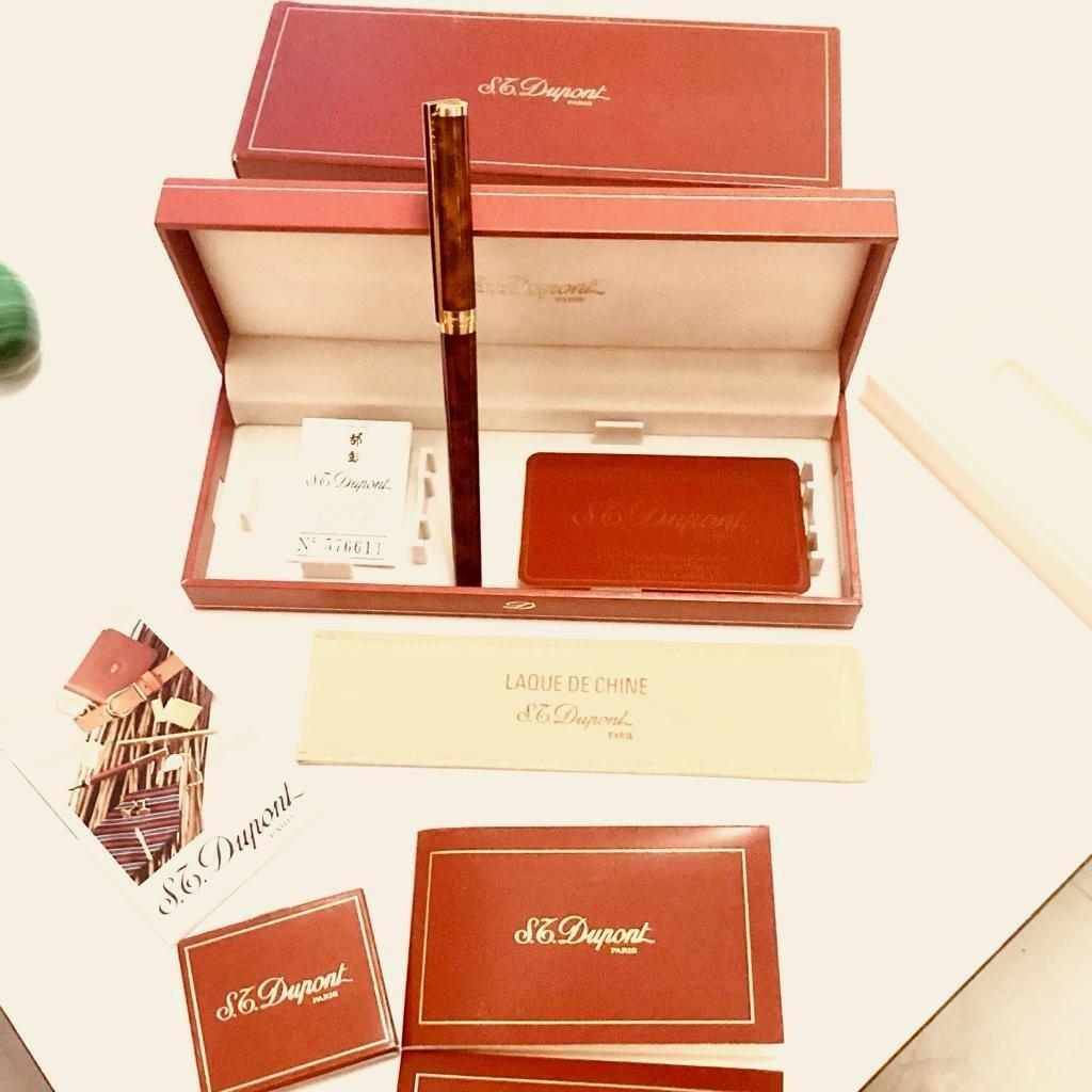 ST Dupont Tortoise Jaspee China Lacquer 18K vulpen, Overige merken, Nieuw, Ophalen of Verzenden, Met reclame