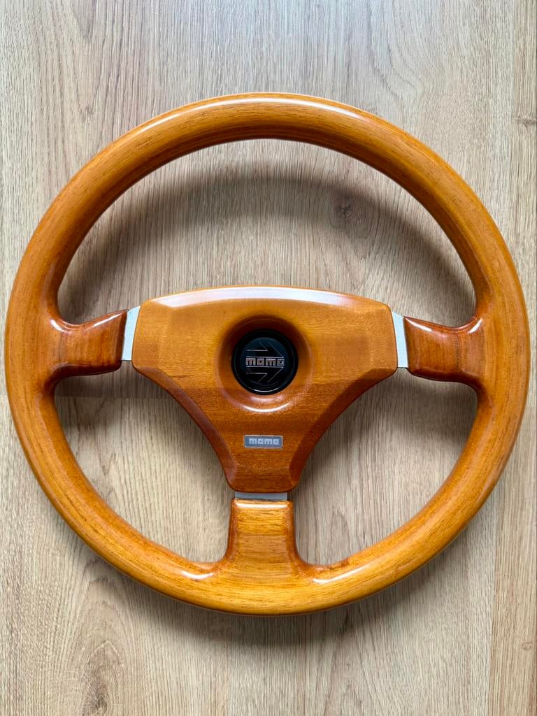Momo 3 Spaak Houten Stuur VW Golf Polo Jetta MK1 MK2, Ophalen of Verzenden, Gebruikt, Overige automerken