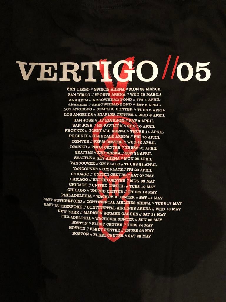 Unique tour t-shirt U2 Vertigo 2005 USA Small noir, Enlèvement, Neuf, Noir