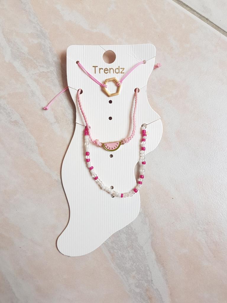 Bracelets pour cheville, Enlèvement ou Envoi, Neuf, Autres matériaux, Avec bracelets à breloques ou perles