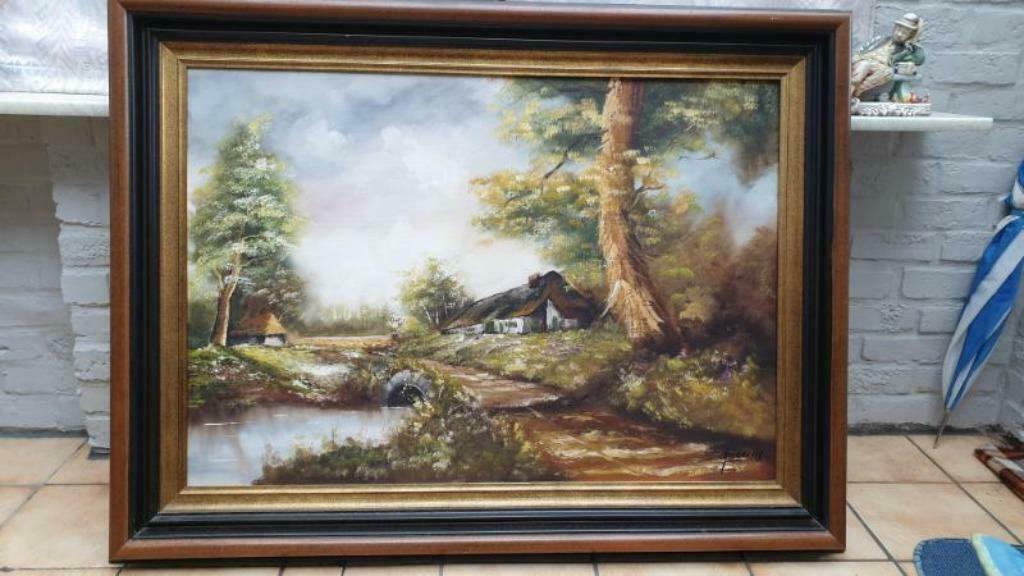schilderij ,landschap fermette, Ophalen