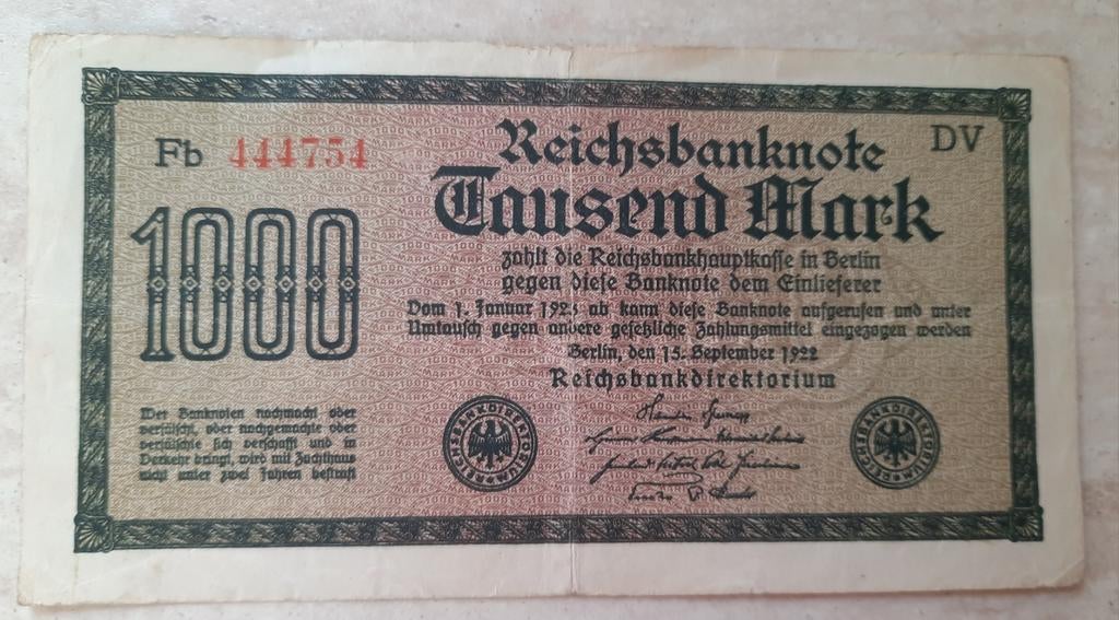 Bankbiljetten Duitse marken 1910-1922, Ophalen of Verzenden
