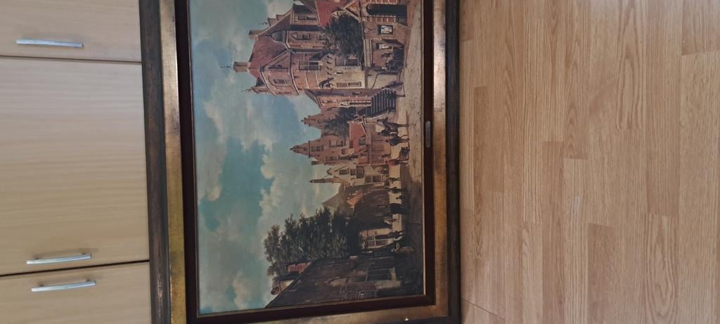 Reproductie van een stadsgezicht van de nederlandse schilder, Antiek en Kunst, Ophalen