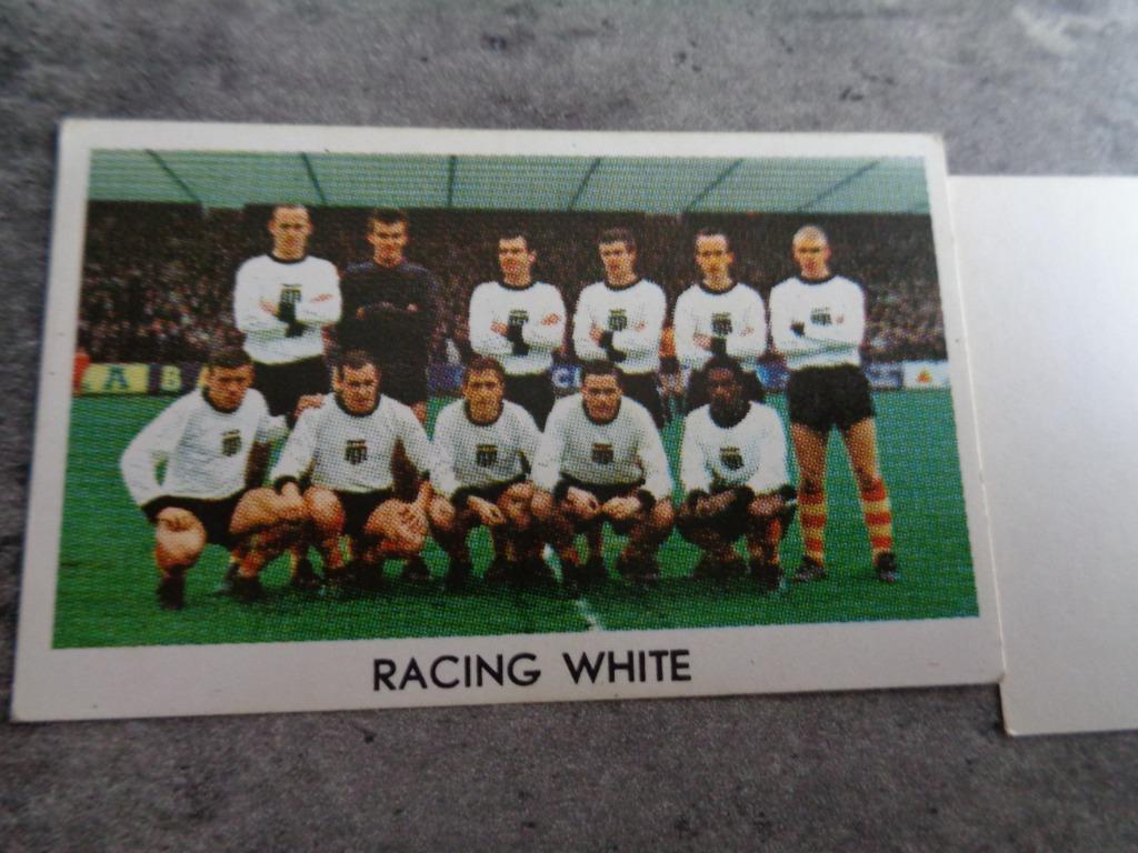 VOETBAL TEAM prent jaren 60 uitgever onbekend RACING WHITE﻿, Verzenden, Zo goed als nieuw