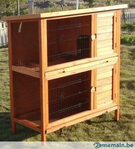 Clapier XXL clapier double clapier rongeur en bois NEUF, Envoi, Neuf