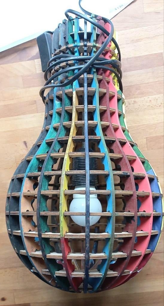 Vintage. Laisen wooden lamp. Design scandinave, Comme neuf