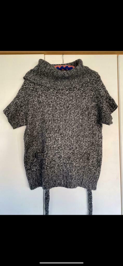 Pull col roulé en maille à manches courtes (Pimkie), Taille 38/40 (M), Gris, Enlèvement ou Envoi, Comme neuf