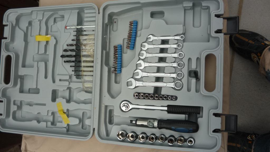 coffret avec clés plates, à douilles, jeu d'embout tournevis, Ophalen, Zo goed als nieuw