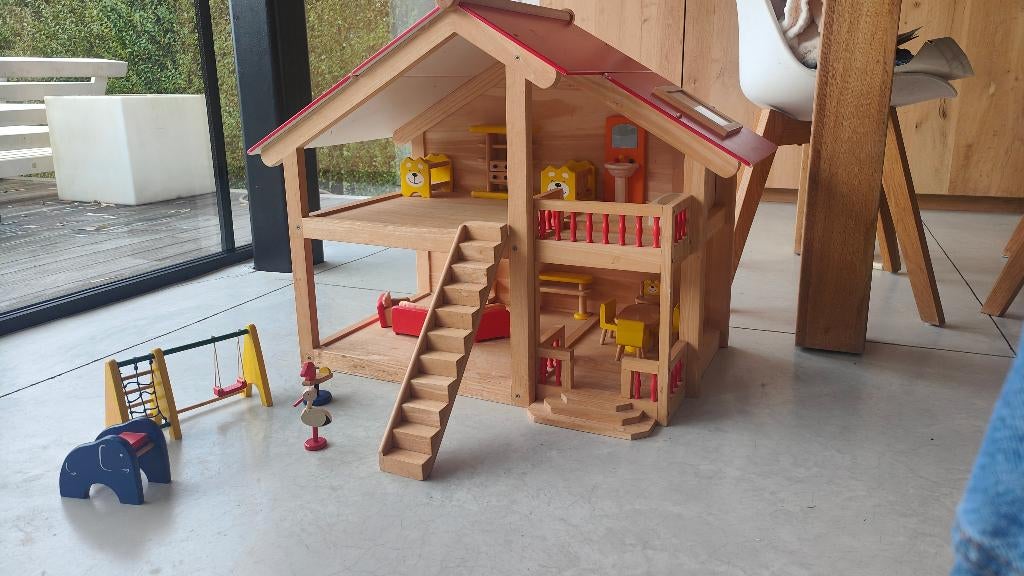 Pintoy houten speelgoedhuis, Enlèvement, Utilisé, Maison de poupées