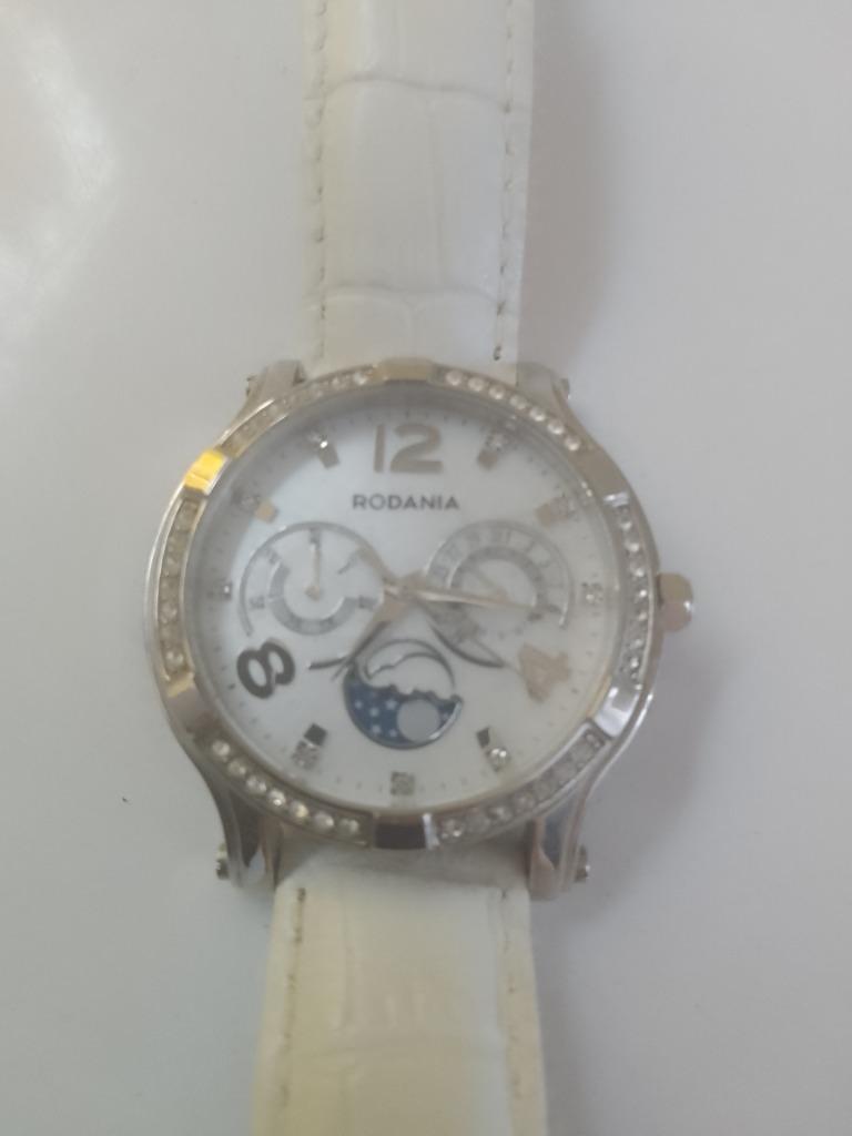 horloge rodania wit lederen bandje weinig gebruikt, Ophalen of Verzenden, Zo goed als nieuw, Polshorloge, Leer