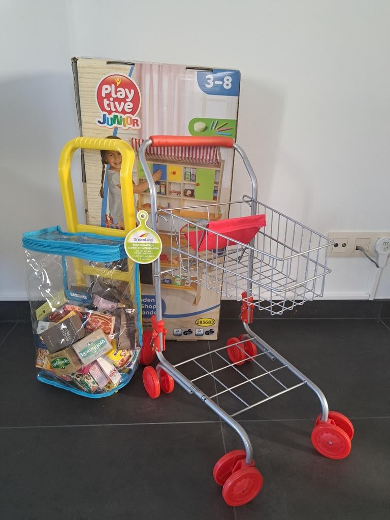 Winkel nieuw met winkelwagentje en gevulde caddy, Kinderen en Baby's, Ophalen, Nieuw