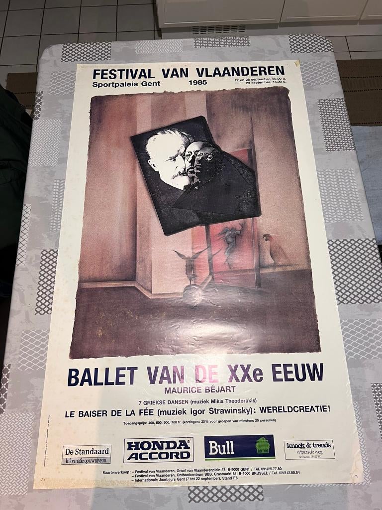 Vintage Poster Festival van Vlaanderen 1985, Collections, Enlèvement ou Envoi, Rectangulaire vertical, Musique, Utilisé
