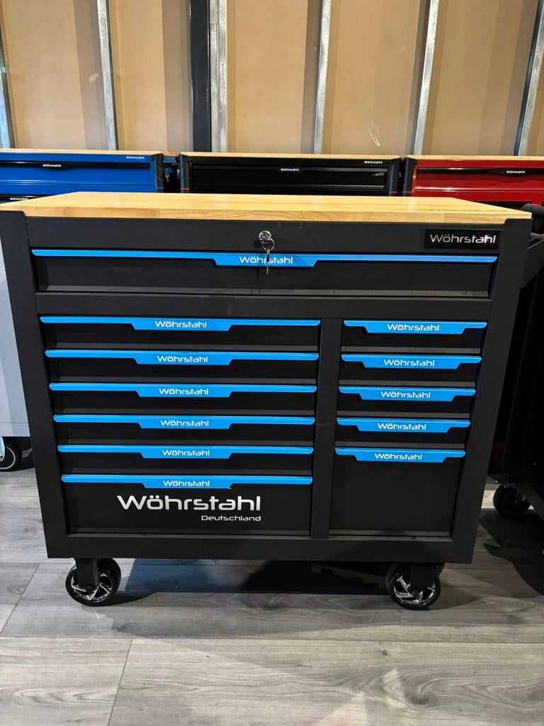 chariot à outils Ultratoolz avec dessus en bois, 12 tiroirs, Enlèvement, Neuf