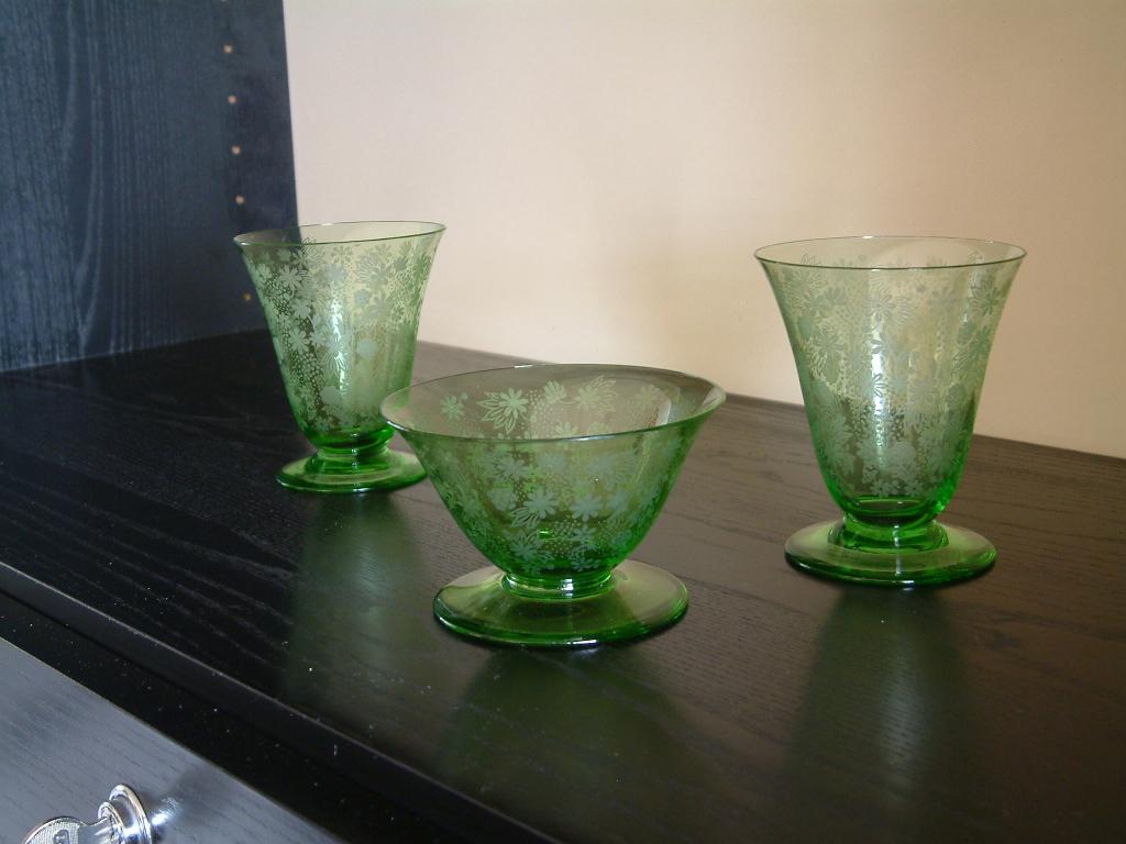 Trois verres en cristal de Baccarat 1930-1942, Antiquités & Art, Enlèvement
