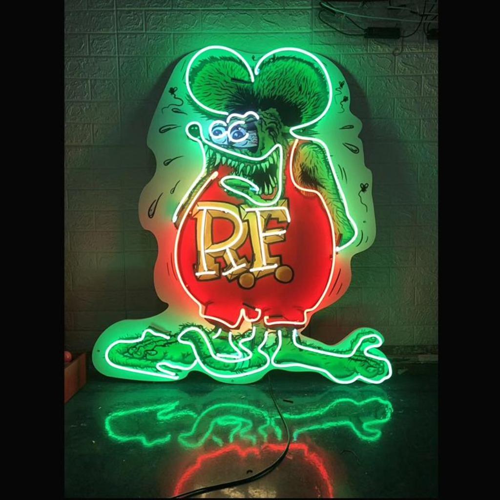 Rat fink neon en andere mancave garage showroom USA neons, Ophalen of Verzenden, Nieuw, Lichtbak of (neon) lamp