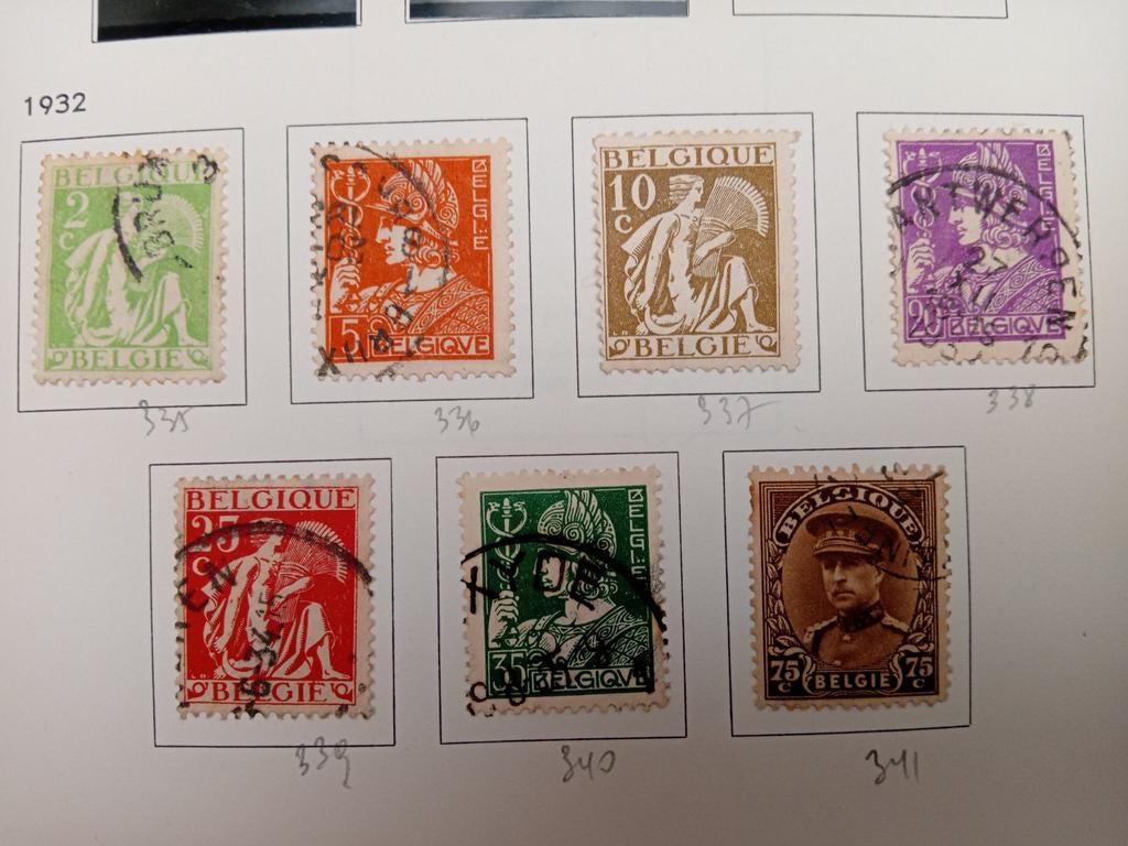 Timbres de Belgique n 335/340 estampillés lot 274B, Enlèvement ou Envoi, Oblitéré