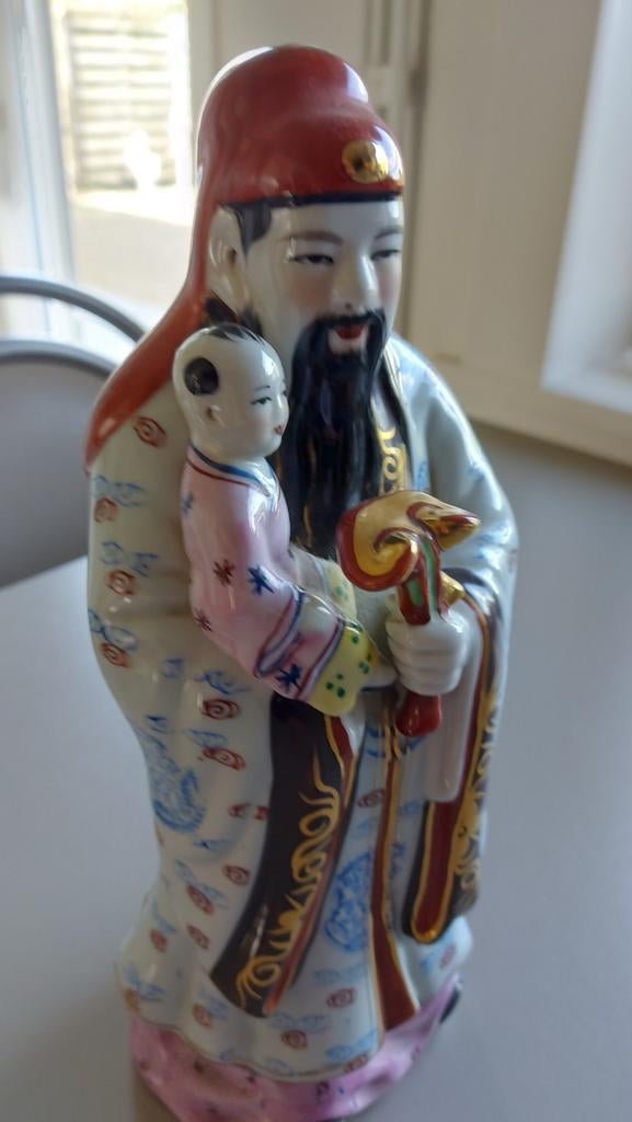 Chinese god van geluk. Porselein. 38 hoog, Enlèvement, Comme neuf