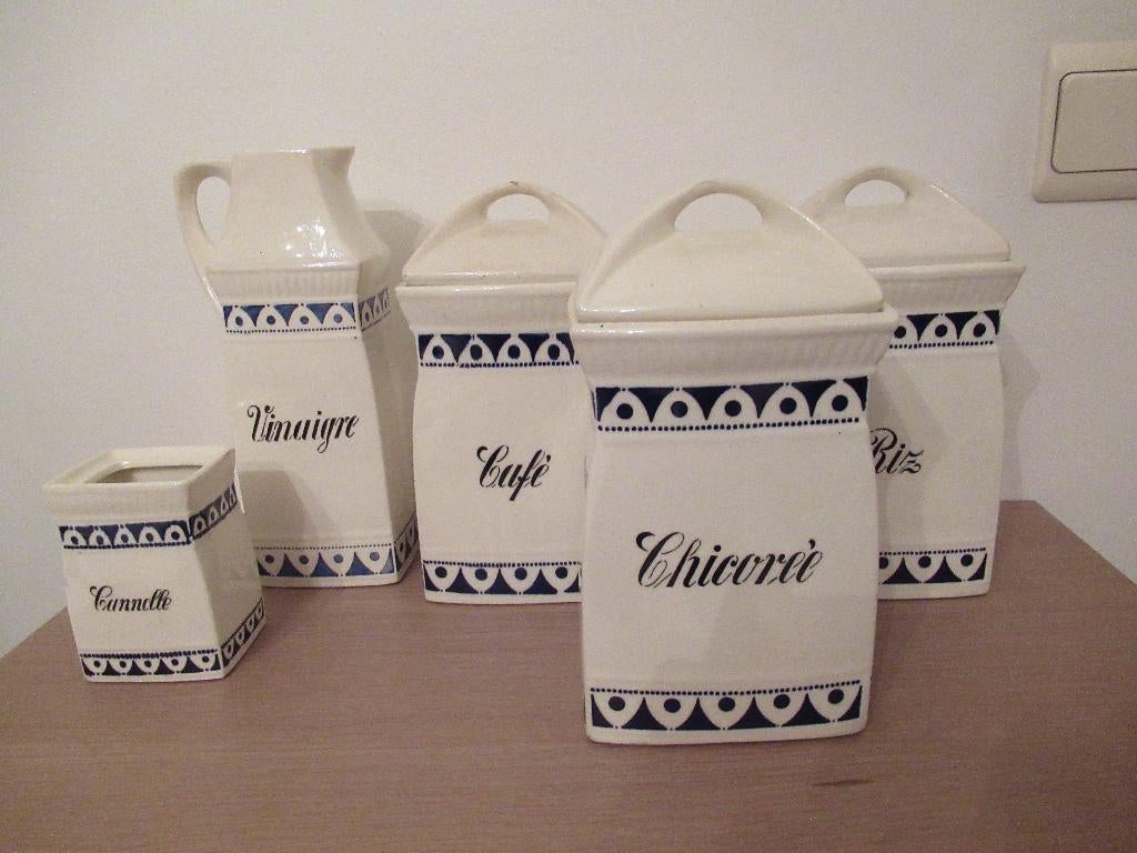 keukenpotten-keramiek-blauw eenvoudig decor-ANTIEK, Antiek en Kunst, Ophalen of Verzenden