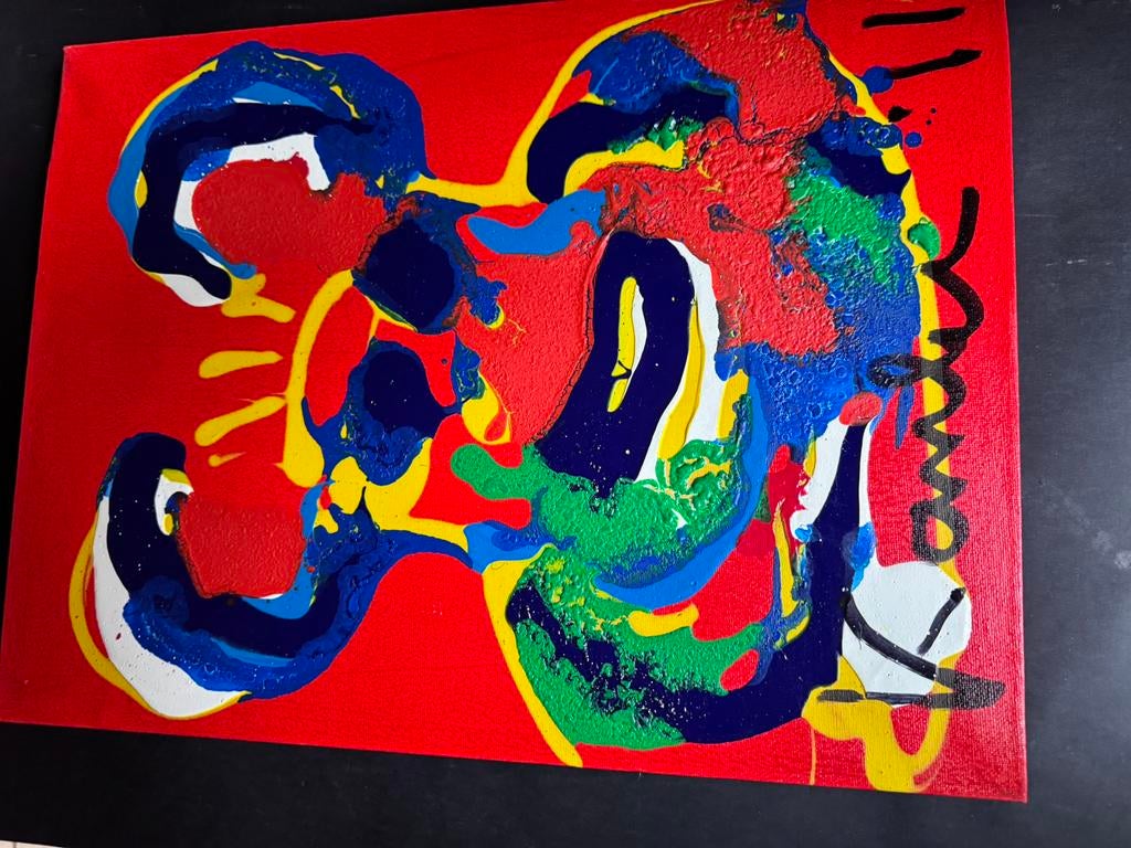 Jacob Kanbier Aap Olieverf op doek 2011, Antiek en Kunst, Kunst | Schilderijen | Abstract, Ophalen of Verzenden