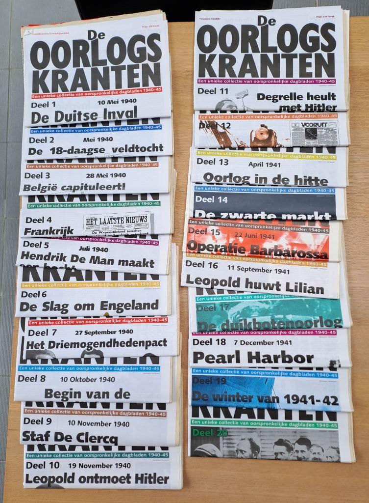 100 oorlogskranten WO II - volledige reeks, Verzamelen, Ophalen, 1940 tot 1960, Krant