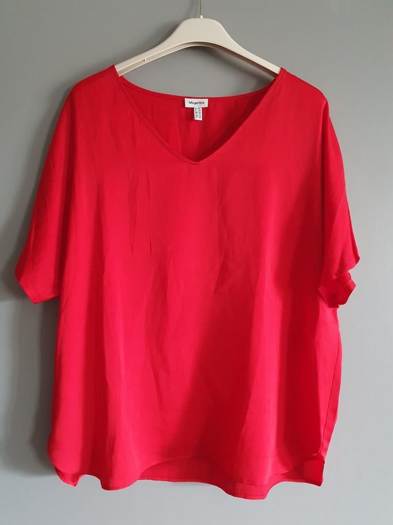 Rode blouse van Mayerline maat 46, Kleding | Dames, Grote Maten, Mayerline, Blouse of Tuniek, Ophalen of Verzenden, Zo goed als nieuw