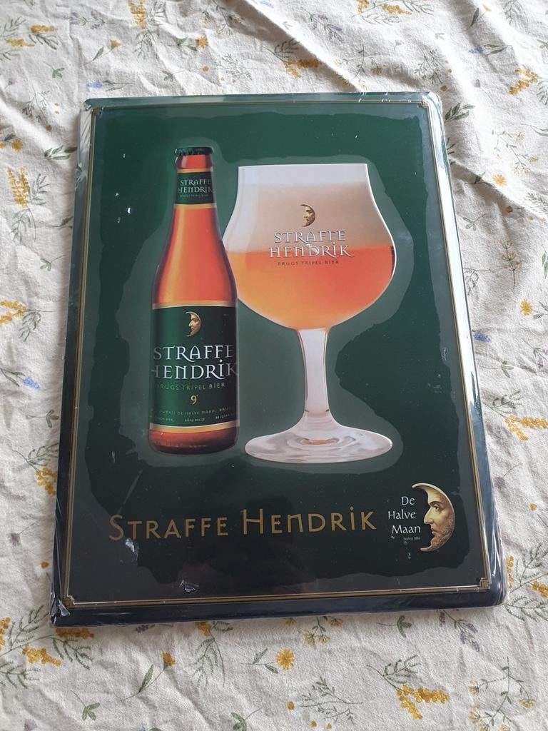 Metaal Reclamebord - Straffe Hendrik -, Verzamelen, Ophalen of Verzenden, Zo goed als nieuw, Reclamebord, Plaat of Schild, Overige merken