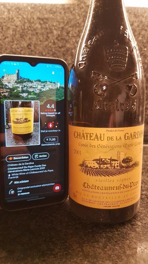 CHÂTEAU DE LA GARDINE CHÂTEAUNEUF-DU-PAPE 2001, Ophalen, Frankrijk, Nieuw, Rode wijn