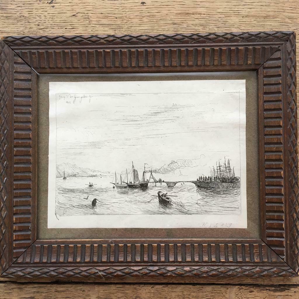 Pentekening Jacques Van Gingelen 1842, Antiek en Kunst, Kunst | Schilderijen | Klassiek, Ophalen