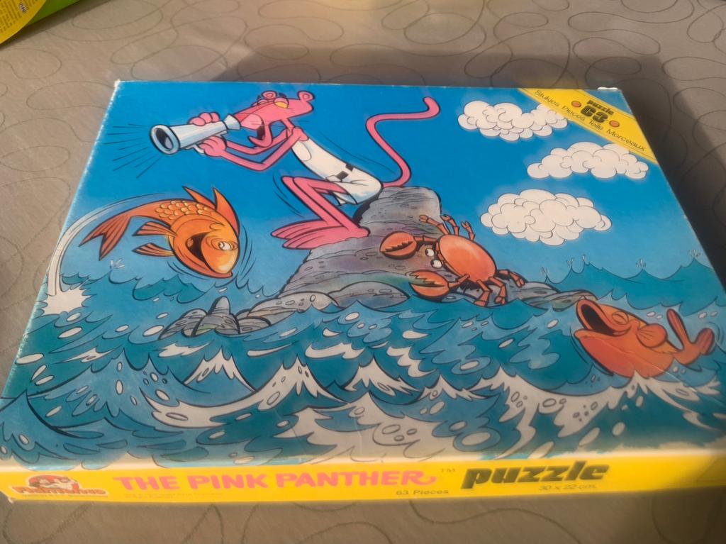 Puzzle Panthère Rose 63 pièces, Enlèvement ou Envoi, Utilisé
