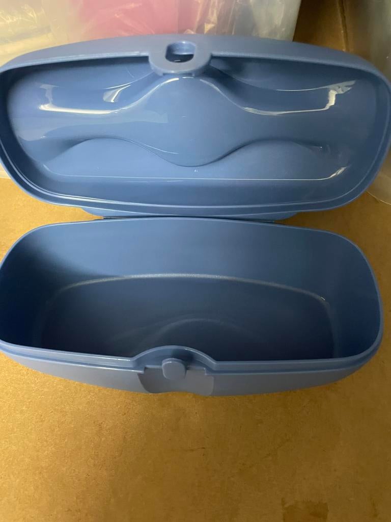 Snackdoosje met sauspotje, Huis en Inrichting, Tupperware, Blauw, Nieuw, Ophalen of Verzenden