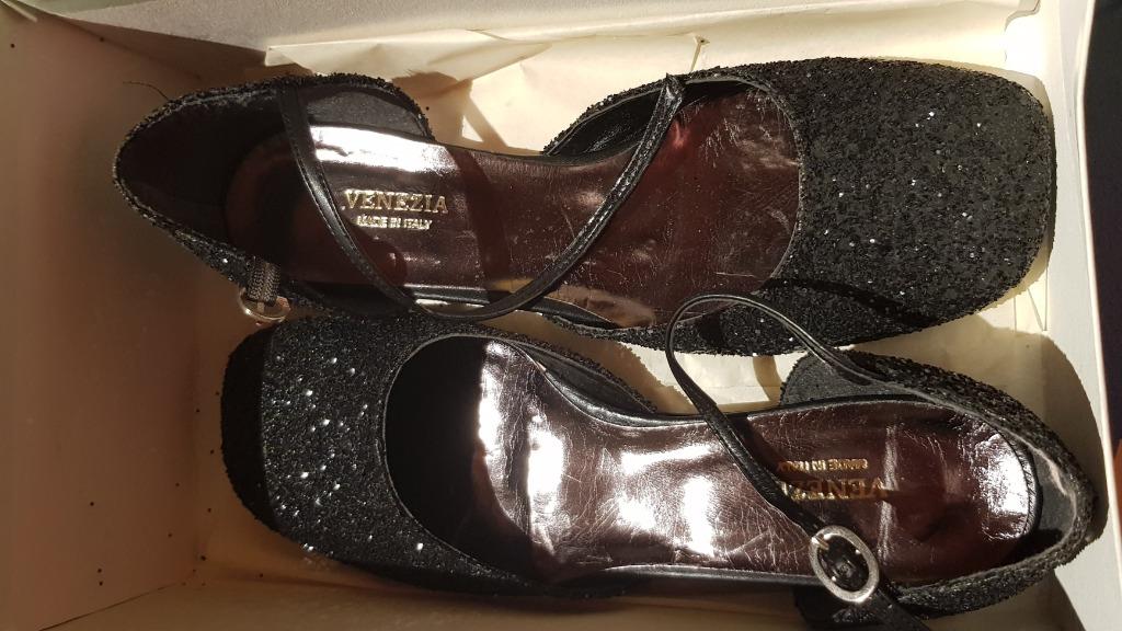 Zwarte platte schoenen met glitters M 39, Kleding | Dames, Schoenen, Zwart, Venezia, Nieuw, Sandalen of Muiltjes