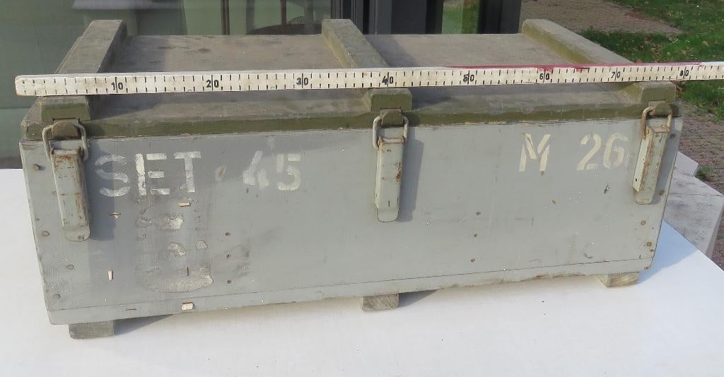 legerkist militaire kist , salontafel, Huis en Inrichting, Gebruikt, Minder dan 50 cm, Ophalen of Verzenden, 75 tot 100 cm
