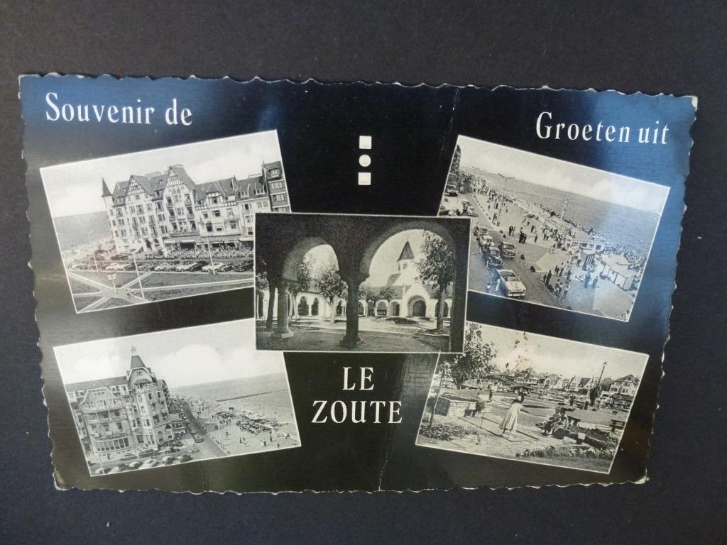 oude prentkaart Groeten uit le Zoute, Verzenden, Ongelopen, West-Vlaanderen