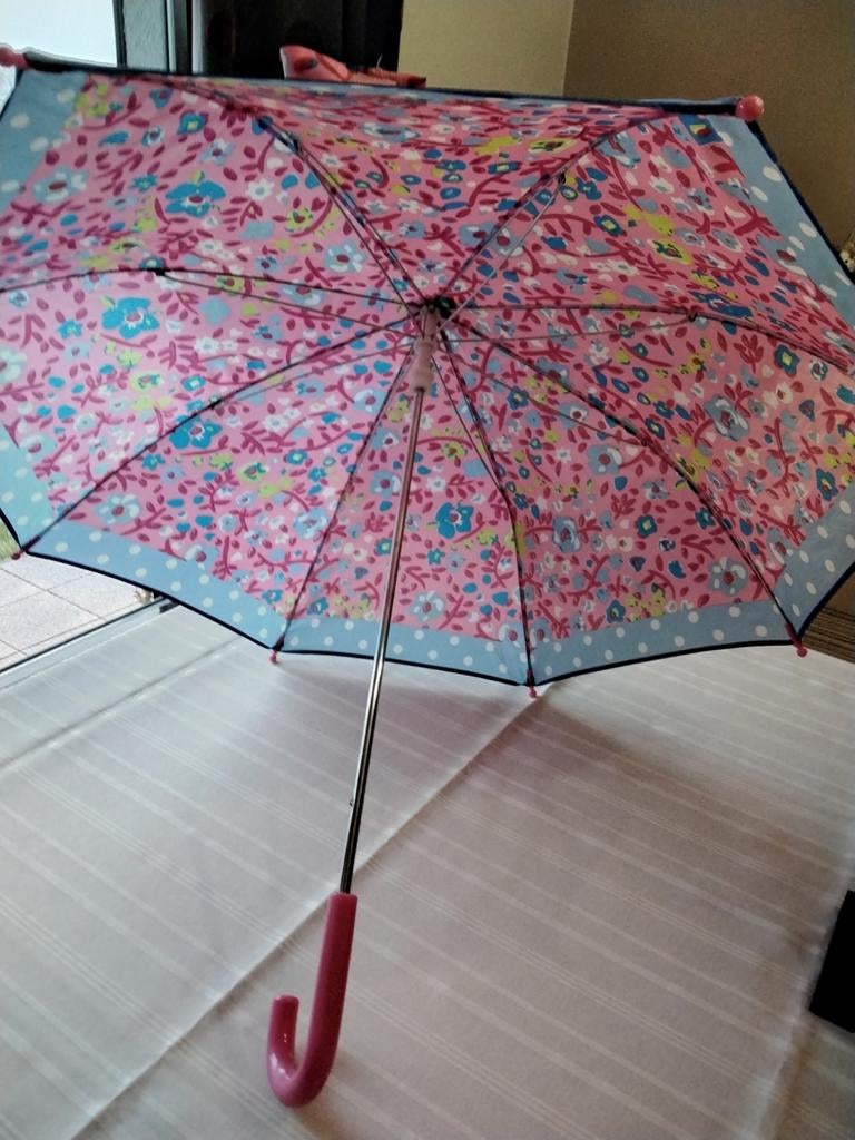 Parapluie pour enfant Rose avec bord bleu, Enlèvement, Comme neuf, Bleu