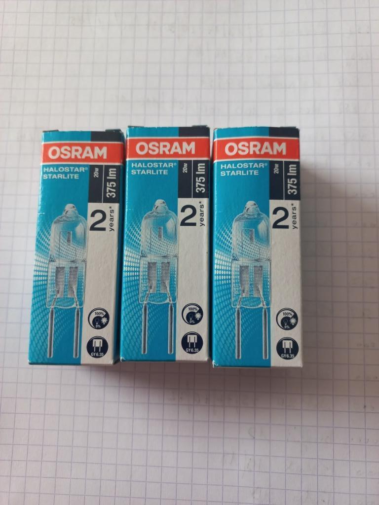 3 HALOSTAR STARLITE  LAMPJES, Ophalen, Halogeen, Nieuw, Glas