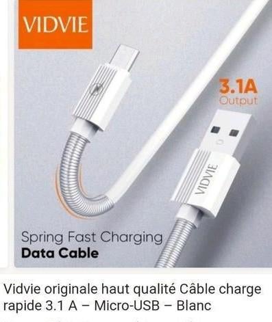 Cable  TYPE C 3.1A vidvie redmi .Samsung. Oppo... promotion., Télécoms, Enlèvement ou Envoi
