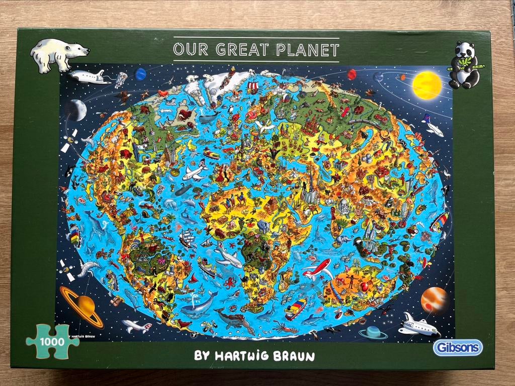 Puzzel 1000stukje Our great planet, Ophalen of Verzenden, 500 t/m 1500 stukjes, Zo goed als nieuw, Legpuzzel