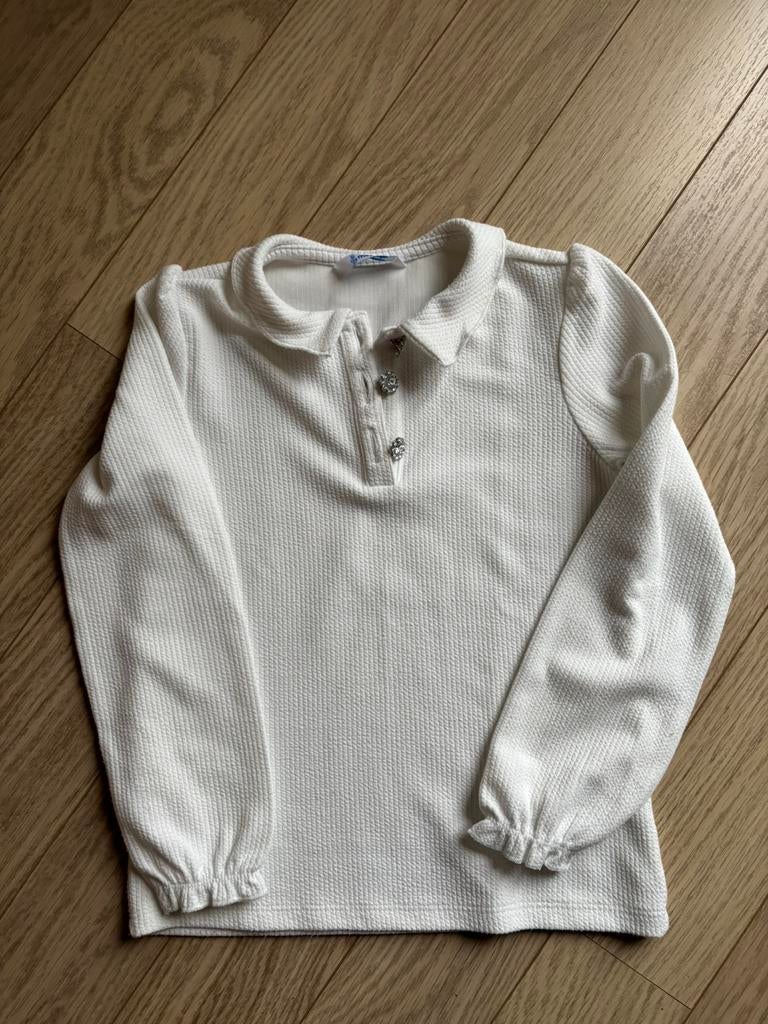 Ecru polobloesje Mayoral, Kinderen en Baby's, Kinderkleding | Maat 98, Gebruikt, Mayoral, Shirt of Longsleeve, Verzenden